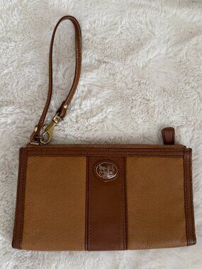 Coach Legacy Brown Leather Long Zip Wallet / Wristlet